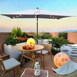 10 x 6.5t Rectangular Patio Solar LED Lighted Outdoor Umbrellas with Crank and Push Button Tilt for W65642332
