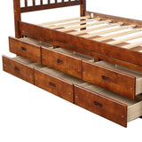 ZNTS . Twin Size Platform Storage Bed Solid Wood Bed with 6 Drawers 13384169