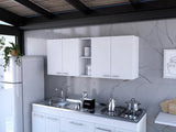 Portofino 150 Wall Cabinet, Double Door, Two External Shelves, Two Interior Shelves -White B20091979
