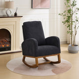 27.2"W Rocking Chair for Nursery, Polyester Glider Chair with High Back and Side Pocket, Rocking W1852P171376