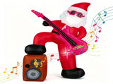 8.4 FT Inflatable Santa Claus with Guitar & Stereo Speaker, Sound Sync LED Lights, Waterproof 73993785