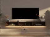 Floating TV Stand Wall Mounted with 16 Color LEDs,67" Modern TV Stand, Floating TV Cabinet W1321P374134