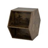 23.62'' Hexagonal Coffee Table Side Table Nightstand Antique Wood W757P164922