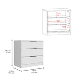 Kaia 3 Drawers Dresser, Superior Top -White B07091879