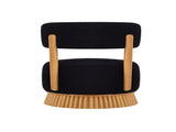Modern 27.5" W Farmhouse Armless Chair, Wooden Base Featuring Thatched Roof Rod Design, Cozy 10142743
