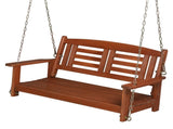 112*53*52cm 500lbs With Chain Double Wooden Swing Reddish Brown 65611589