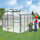 ZNTS Polycarbonate Greenhouse,6'x 8' Heavy Duty Walk-in Plant Garden Greenhouse for Backyard/Outdoor 32970978