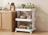 3 -Tier DIY Rolling Storage Cart,15.5" 14.5" 30" with Detachable Ventilated Trays for Kitchen & 75119826