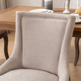 A&A Furniture, Ultra Side Dining Chair, Thickened fabric chairs with neutrally toned solid wood W1143P154099