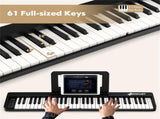 Foldable 61-Key Full-Size Digital Piano, 90.1717.785.08 cm Wireless MIDI Keyboard with 1750mAh 95661803