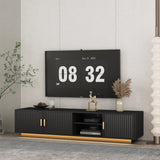 Mid Century Modern TV with LED Lights for 80 Inch TV, Entertainment Center Wooden TV, TV W1321P154003