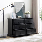 Modern Farmhouse 6-Drawer Chest of Drawers for Bedroom, Wooden Bedroom Drawer Dresser with 6 Storage W2275P224406