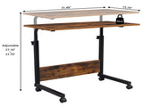 Rolling & Height adjustable P2 15MM Chipboard & Steel Side Table with Baffle 38873467