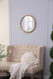 ZNTS 20" x 20" Circle Wall Mirror with Wooden Frame, Wall Mirror for Living Room, Dining Room, Foyer, W2078124340