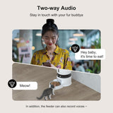 Smart WiFi Pet Feeder 1080P Dual Camera, Night Vision, Voice Control, Programmable Schedule 48871359