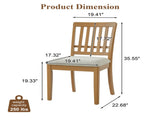 2-Piece Modern Scandinavian Chairs, Curved Wood Backrest with Gray Fabric Seat, Finish for 69408595