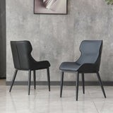 ZNTS Dining Chairs Set of 2, Modern PU Leather Dining Metal Legs for Living Kitchen Dining Room Black 03057651