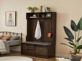 Dark brown, Column Coat Rack with Storage Shoe Cabinet 28345920