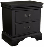 ZNTS Contemporary Bedroom Furniture Nightstand Black Color 2 x Drawers Bed Side Table Pine wood B01149894