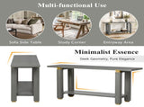 U_Style 62.9" Modern Minimalist Console Table, Solid Wood Entryway Sofa Table with Metal Accents, N711P289140E