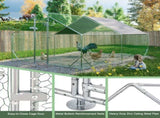 10 x 13ft Outdoor Large Metal Chicken Run Coop with 1 piece of Waterproof Cover, Garden Backyard 75157167
