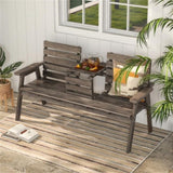 Wooden bench withFol dable Middle Table 61250127
