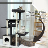 ZNTS Modern Cat Tree 6 Levels Wooden Cat Tower with Sisal Scratching Posts, Roomy Condo, Spacious Perch, 83723792