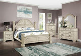 Antique white Nightstand Bedroom 1pc Nightstand Solid wood Satin Knickel Knobs and Pulls HS11FOA7144WH-N-ID-AHD