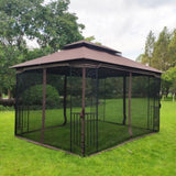 ZNTS 13x10 Outdoor Patio Gazebo Canopy Tent With Ventilated Double Roof And Mosquito net 66182433