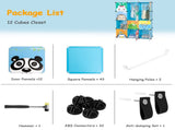 4-Layer 12-Grid 2-Hanging Rod Magic Cube Wardrobe, Plastic Steel Wire Material with Animal 30978440
