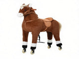 Oversized Kids Ride-On Walking Horse Smooth Rolling Wheels, Soft Plush Huggable Body for Children 55043372