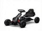 Black Kids Pedal Go Kart, Adjustable Seat, Durable Swing Axle, Safe Outdoor Ride-On Toy 03511045