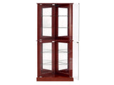 Corner Curio Dispaly Cabinet with Lights, Adjustable Tempered Glass Shelves, Mirrored W1693P171669