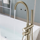 Floor Mount Bathtub Faucet Freestanding Tub Filler Brushed Gold Standing High Flow Shower Faucets 59626582