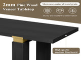 U_Style 62.9" Modern Minimalist Console Table, Solid Wood Entryway Sofa Table with Metal Accents, N711P289140B