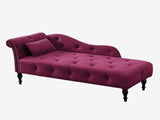 Aijia 60.6" Velvet Chaise Lounge Buttons Tufted Nailhead Trimmed Solid Wood Legs with 1 W111738366