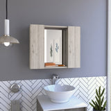 Artemisa Medicine Cabinet, Double Door, Mirror, One External Shelf -Light Gray B07092059