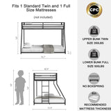 Adam Sturdy Twin over Full Bunk Metal Black for Kids and Adult, Low Profile Twin over Full Bunk B083P152992