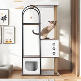 ZNTS cat climbing frame,Cat Tree,Modern Cat Tower, Multi-Level Cat Condo with 1 Caves,2 Scratching W1687P181875