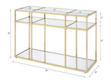 Uchenna Clear Glass & Gold Finish Sofa Table B2726P446703