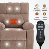 Brown Heat Massage Dual Motor Infinite Position Up to 350 LBS Large Electric Power Lift Recliners W1803P264024
