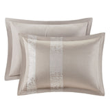 7 Piece Chenille Jacquard Comforter Set Taupe King B03597090