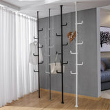 ZNTS Adjustable Laundry Pole Clothes Drying Rack Coat Hanger DIY Floor to Ceiling Tension Rod Storage 73488899