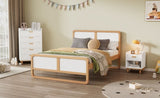 ZNTS Modern Style Full Size Solid Wood Platform Bed for Kids, Teens, Adults, No Need Box Spring, Walnut WF530455AAK