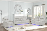 Challenger Modern Contemporary LED Power Recliner Chair made with wood and metal frame in Beige B009P294755
