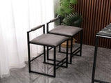 Set of 2 Counter Height Barstools Kitchen Island Stools with Back Modern Armless Metal Legs & PU W1757104748
