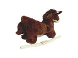 Kids Ride-On Rocking Horse Toy with Lullaby Song,Horse Rocking Toy with Hand Puppets and Safety Belt 00422976