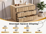 Handleless Grille-Finished 3-Drawer Bedside Table P2 Particleboard MDF & Melamine Veneer 33514426