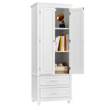 ZNTS Tall Storage Cabinet with Two Drawers for Bathroom/Office, White WF299284AAK