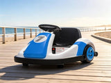 6V Blue Electric Bumper Car for Kids 37-72 Months, Big Wheel Ride-On Toy with 360&deg Spin & Slow 36217501